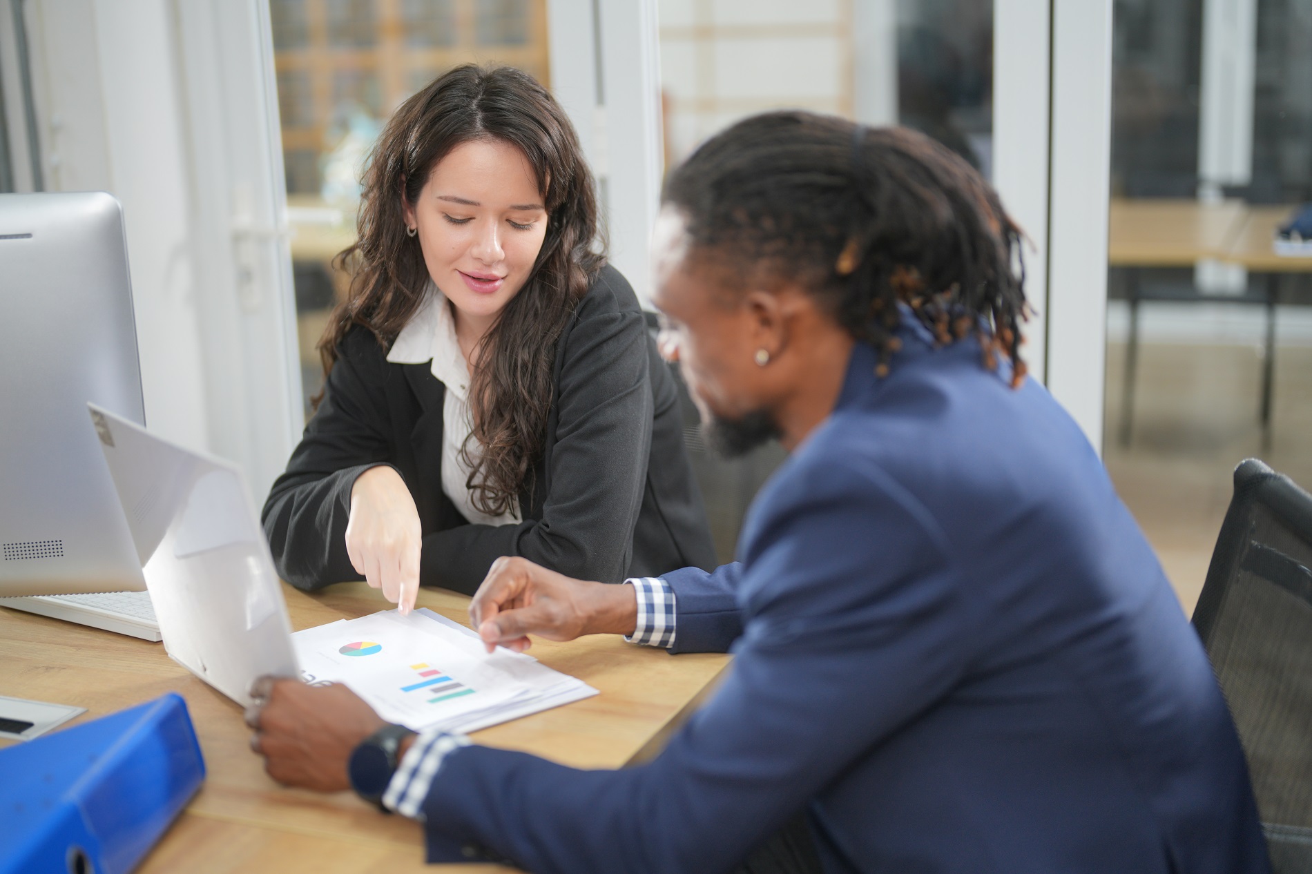 Business discussions. Shot of businesswomen brainstorming in an office.. young people group in modern office have team meeting and brainstorming