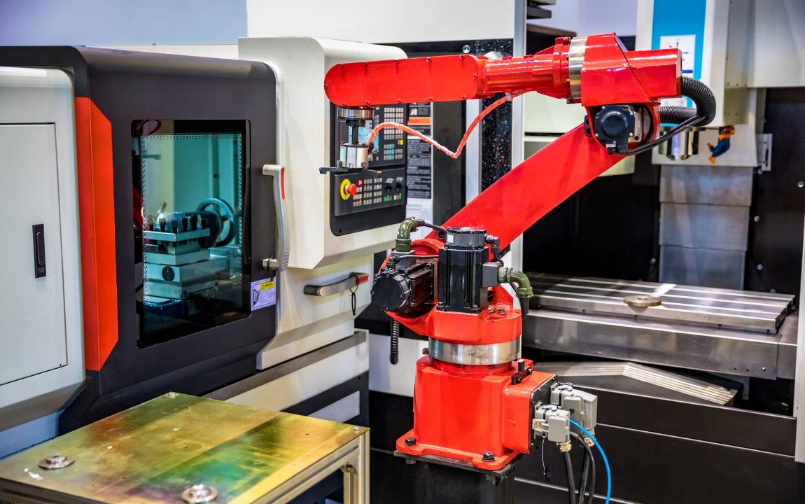 Robotic Arm production lines modern industrial technology.